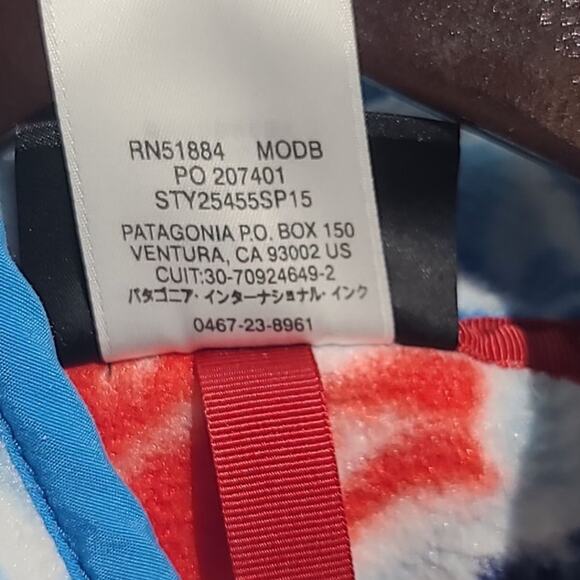 Patagonia Lightweight Synchilla Snap-T Pullover Blue Floral Size Medium - Picture 6 of 6